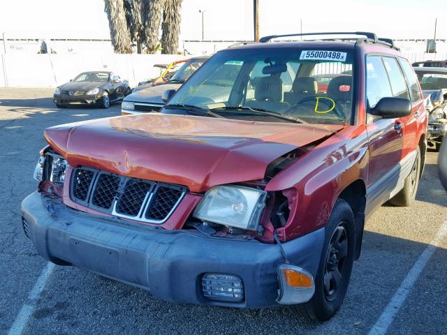 JF1SF63532H738337 - 2002 SUBARU FORESTER L RED photo 2