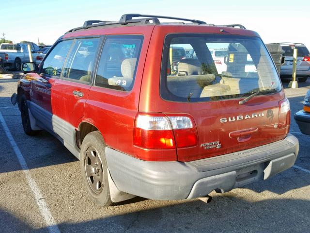 JF1SF63532H738337 - 2002 SUBARU FORESTER L RED photo 3