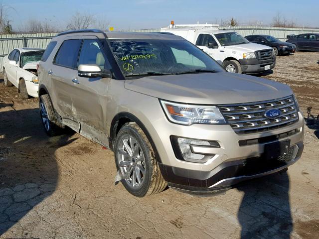 1FM5K8F84HGB90895 - 2017 FORD EXPLORER L BEIGE photo 1