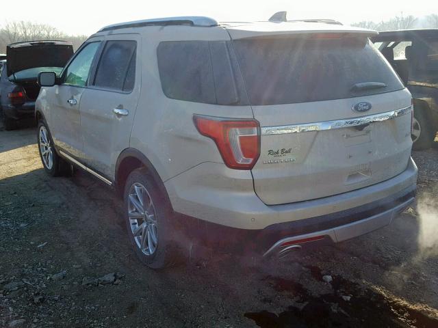 1FM5K8F84HGB90895 - 2017 FORD EXPLORER L BEIGE photo 3