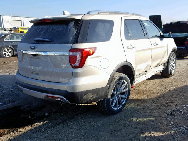 1FM5K8F84HGB90895 - 2017 FORD EXPLORER L BEIGE photo 4