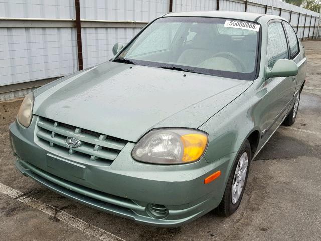 KMHCG35C13U260168 - 2003 HYUNDAI ACCENT GL GREEN photo 2