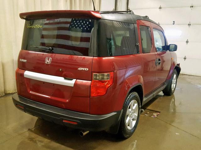 5J6YH2H73AL006054 - 2010 HONDA ELEMENT EX RED photo 4