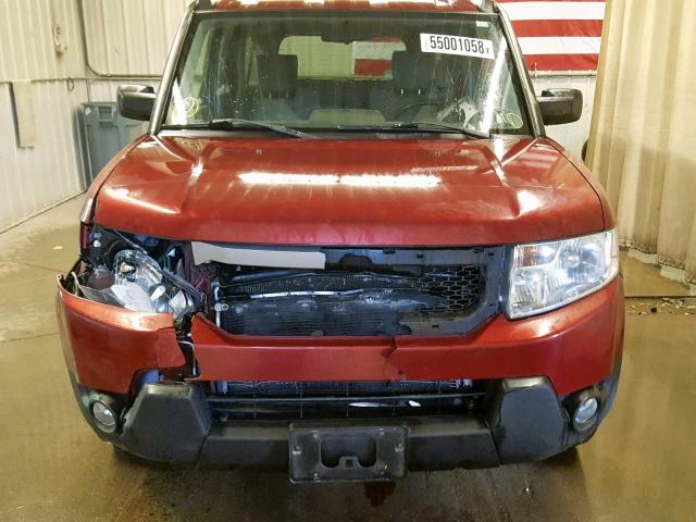 5J6YH2H73AL006054 - 2010 HONDA ELEMENT EX RED photo 9