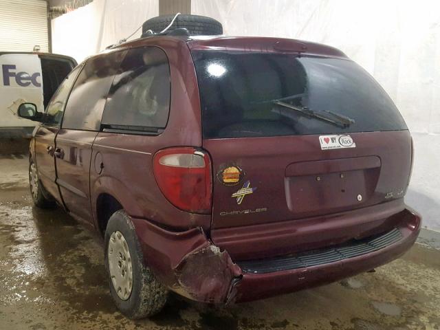 1C4GJ45343B132614 - 2003 CHRYSLER VOYAGER LX MAROON photo 3