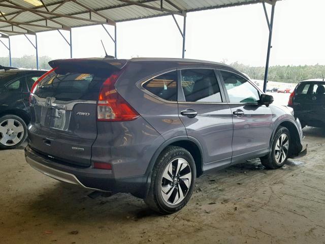 5J6RM4H95FL105320 - 2015 HONDA CR-V TOURI GRAY photo 4