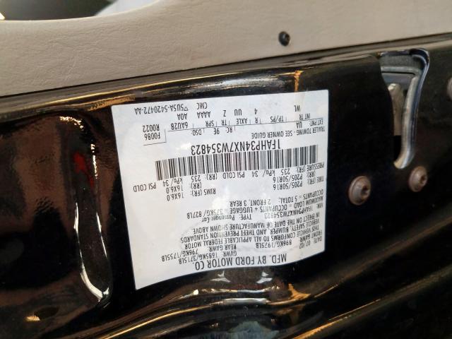 1FAHP34NX7W354823 - 2007 FORD FOCUS ZX4 BLACK photo 10