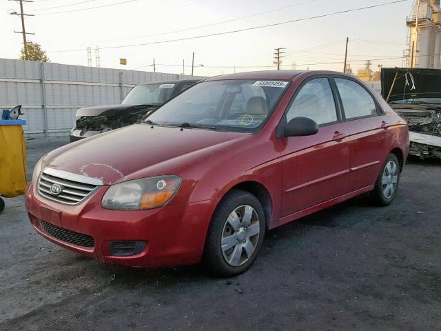 KNAFE222095621936 - 2009 KIA SPECTRA EX RED photo 2