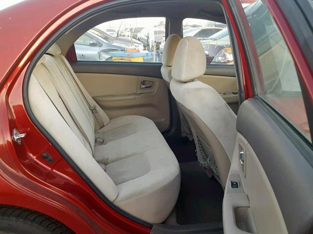 KNAFE222095621936 - 2009 KIA SPECTRA EX RED photo 6