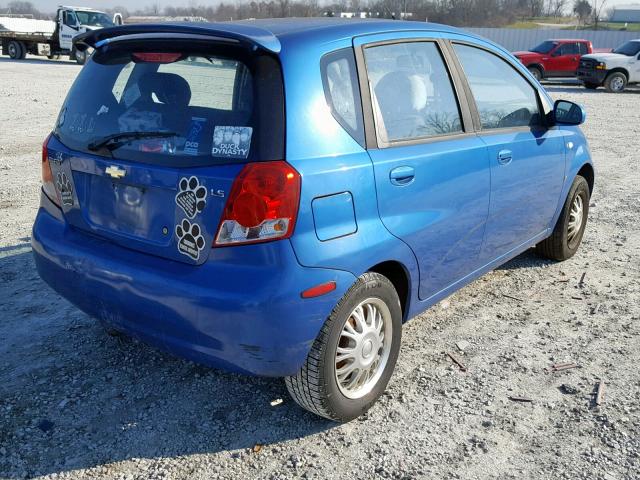 KL1TD666X7B694976 - 2007 CHEVROLET AVEO BASE BLUE photo 4