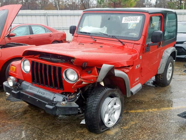 1J4FA39S85P379562 - 2005 JEEP WRANGLER X RED photo 2