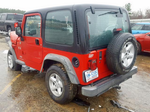 1J4FA39S85P379562 - 2005 JEEP WRANGLER X RED photo 3