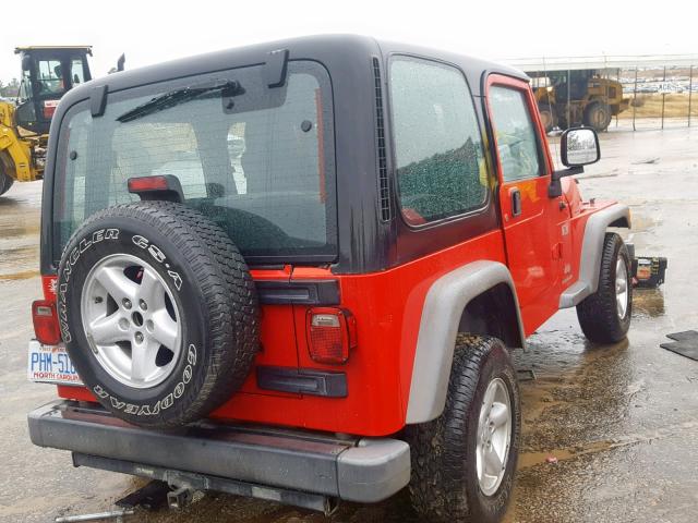 1J4FA39S85P379562 - 2005 JEEP WRANGLER X RED photo 4