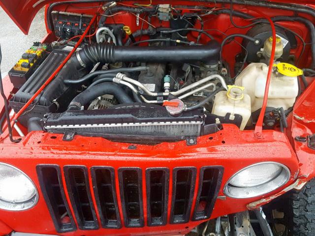 1J4FA39S85P379562 - 2005 JEEP WRANGLER X RED photo 7