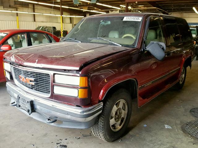 1GKEK13K2SJ759446 - 1995 GMC YUKON BURGUNDY photo 2