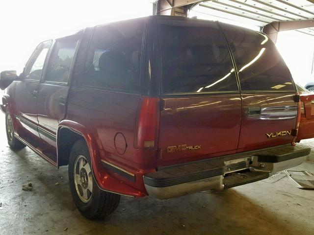 1GKEK13K2SJ759446 - 1995 GMC YUKON BURGUNDY photo 3