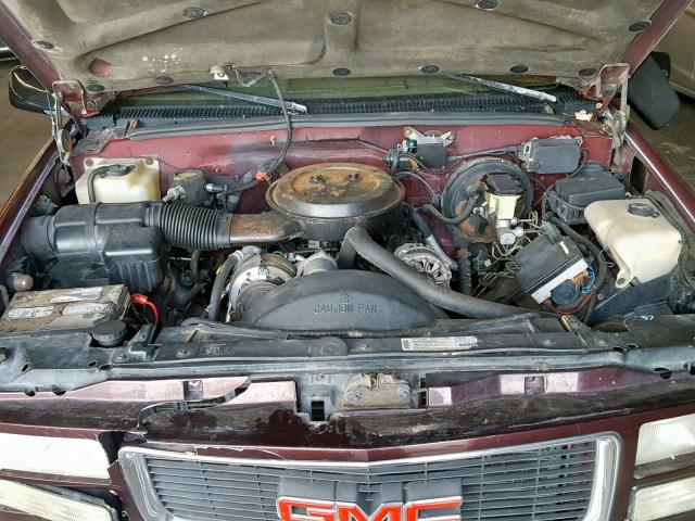 1GKEK13K2SJ759446 - 1995 GMC YUKON BURGUNDY photo 7