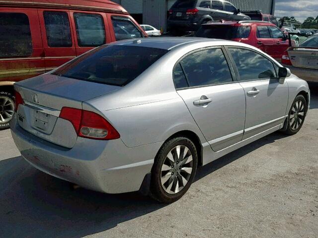 19XFA16939E019259 - 2009 HONDA CIVIC EXL SILVER photo 4