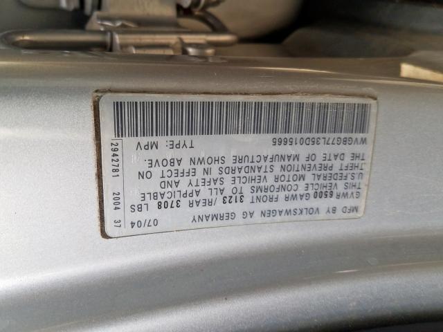 WVGBG77L35D015665 - 2005 VOLKSWAGEN TOUAREG 3. GRAY photo 10