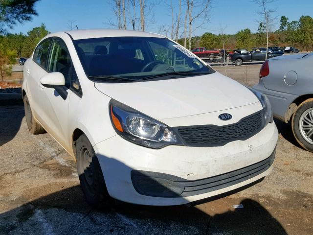 KNADM4A38E6332291 - 2014 KIA RIO LX WHITE photo 1