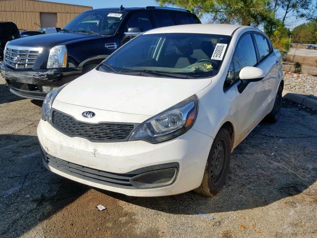 KNADM4A38E6332291 - 2014 KIA RIO LX WHITE photo 2