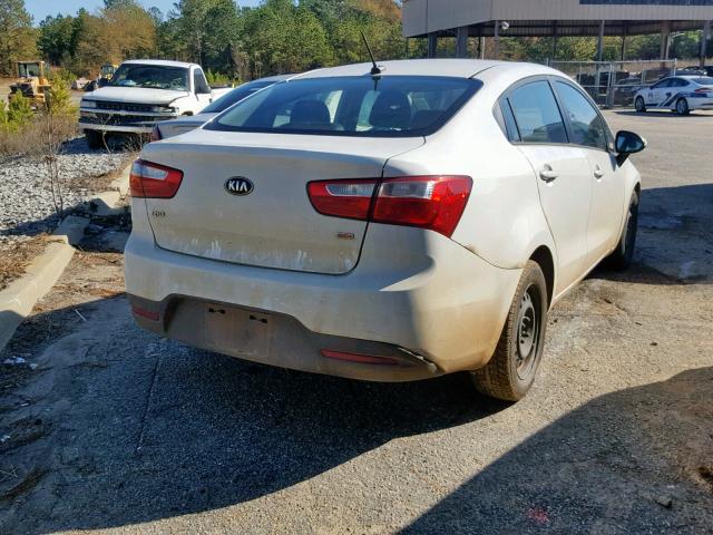 KNADM4A38E6332291 - 2014 KIA RIO LX WHITE photo 4