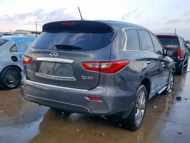 5N1CL0MN2EC515304 - 2014 INFINITI QX60 HYBRI GRAY photo 4