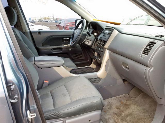 5FNYF281X7B003414 - 2007 HONDA PILOT LX BLUE photo 5