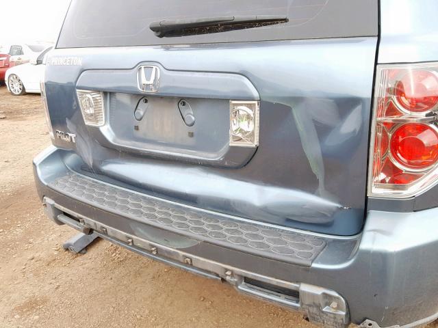 5FNYF281X7B003414 - 2007 HONDA PILOT LX BLUE photo 9