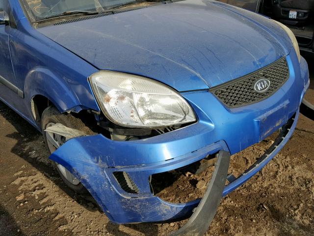 KNADE223096489738 - 2009 KIA RIO BASE BLUE photo 9