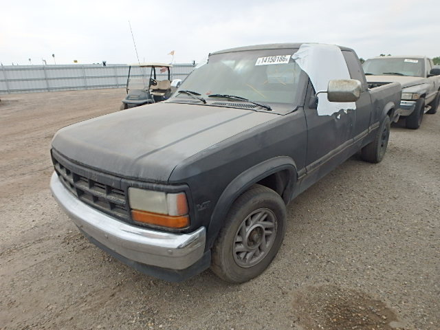 1B7GL23Y5NS661246 - 1992 DODGE DAKOTA BLACK photo 2