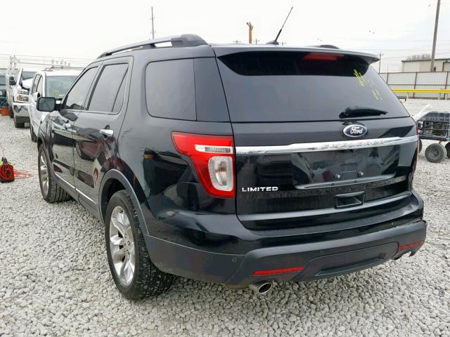 1FMHK7F85CGA72872 - 2012 FORD EXPLORER L BLACK photo 3