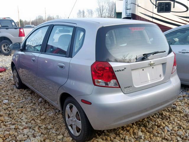 KL1TD66697B763317 - 2007 CHEVROLET AVEO BASE Gümüş foto 3