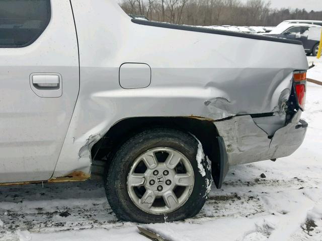 2HJYK16497H523290 - 2007 HONDA RIDGELINE SILVER photo 9