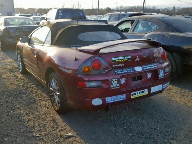 4A3AE45G03E078981 - 2003 MITSUBISHI ECLIPSE SP BURGUNDY photo 3