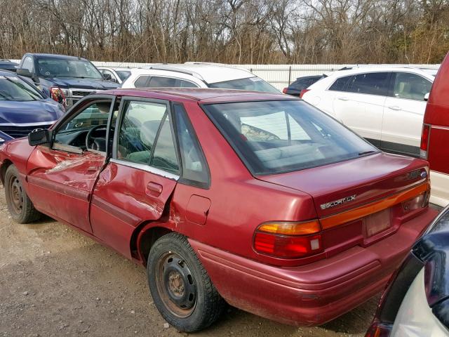 1FASP14J2SW226396 - 1995 FORD ESCORT LX BURGUNDY photo 3