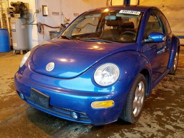 3VWCK21C33M436464 - 2003 VOLKSWAGEN NEW BEETLE BLUE photo 2