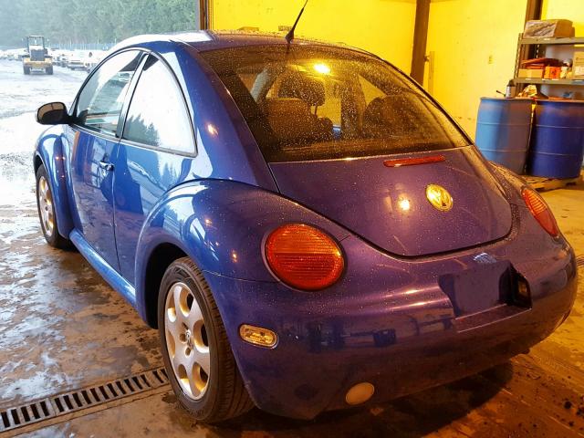 3VWCK21C33M436464 - 2003 VOLKSWAGEN NEW BEETLE BLUE photo 3