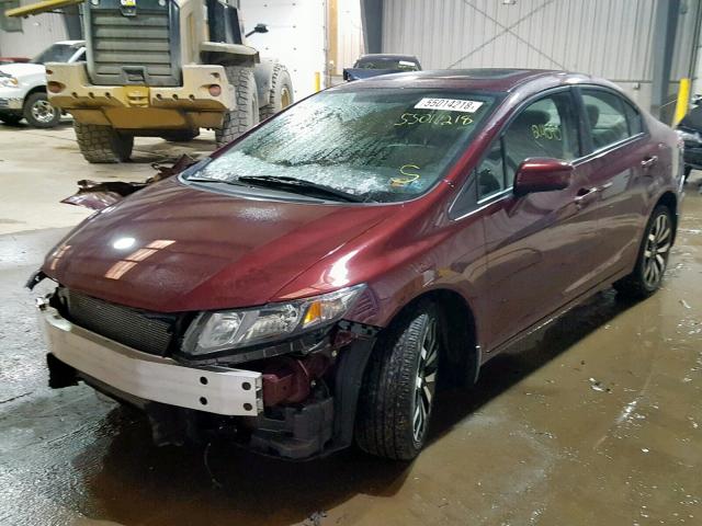 2HGFB2F90FH555476 - 2015 HONDA CIVIC EXL RED photo 2