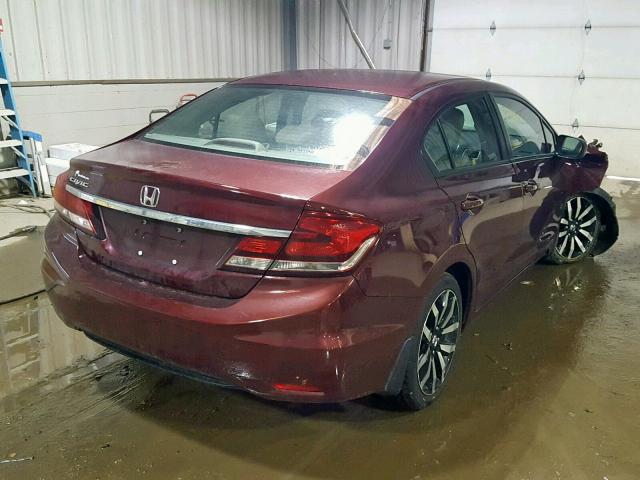 2HGFB2F90FH555476 - 2015 HONDA CIVIC EXL RED photo 4