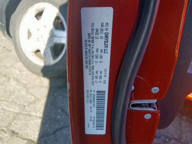 1B3HB48A49D148743 - 2009 DODGE CALIBER SX ORANGE photo 10