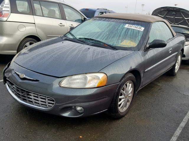 1C3EL55R32N280380 - 2002 CHRYSLER SEBRING LX GREEN photo 2