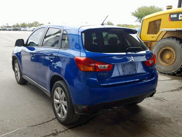 4A4AP3AU9FE054212 - 2015 MITSUBISHI OUTLANDER BLUE photo 3