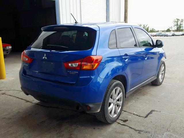 4A4AP3AU9FE054212 - 2015 MITSUBISHI OUTLANDER BLUE photo 4