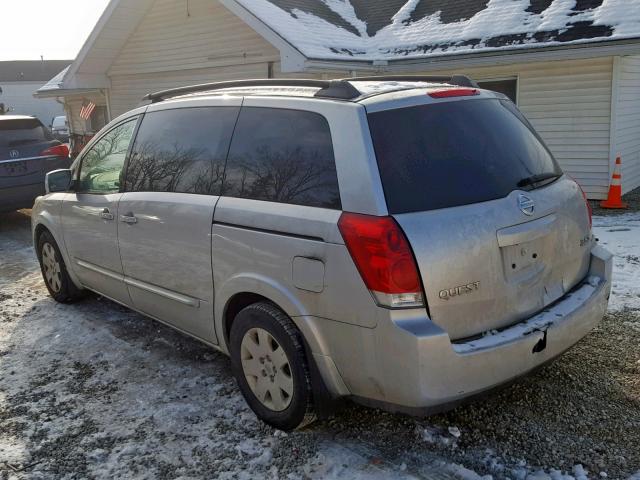 5N1BV28U94N362877 - 2004 NISSAN QUEST S SILVER photo 3