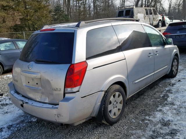 5N1BV28U94N362877 - 2004 NISSAN QUEST S SILVER photo 4