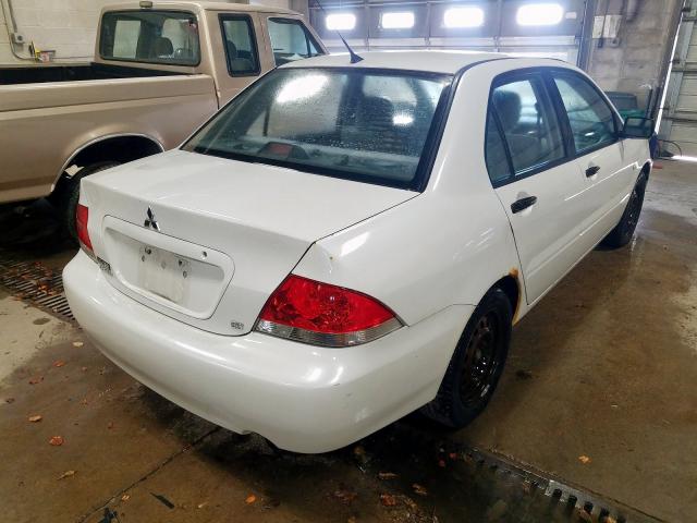 JA3AJ26EX7U015574 - 2007 MITSUBISHI LANCER ES WHITE photo 4