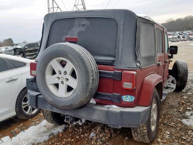 1J4GB59187L106829 - 2007 JEEP WRANGLER S BURGUNDY photo 4