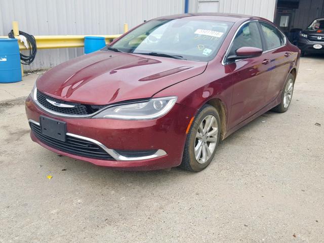 1C3CCCAB4FN639536 - 2015 CHRYSLER 200 LIMITE RED photo 2