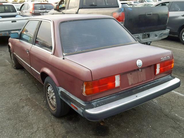 WBAAB6400H1686832 - 1987 BMW 325 E AUTO BURGUNDY photo 3